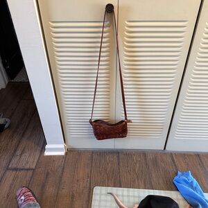 Elegant Brown Woven Crossbody Bag